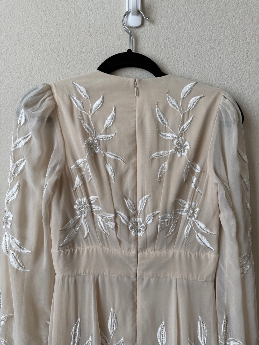 BHLDN Belize Embroidered A-Line Long-Sleeve V-Neck Gown - Picture 11 of 14